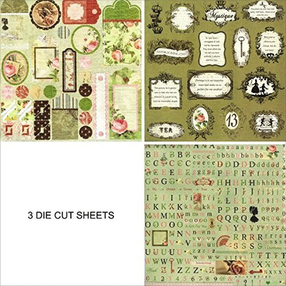 Qatalitic Pattern Design Printed Papers for Art & Craft (VS12011), Size: 12 X 12 Inch for Greeting Cardmaking & Project book making (24 Patterned Sheets + 3 Die Cut Sheets) Paper Designer Paper Pack