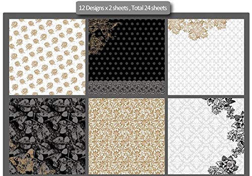 Qatalitic Pattern Design Printed Papers for Art & Craft (VS12019), Size: 12 X 12 Inch for Greeting Cardmaking & Project book making (24 Patterned Sheets + 3 Die Cut Sheets) Paper Designer Paper Pack