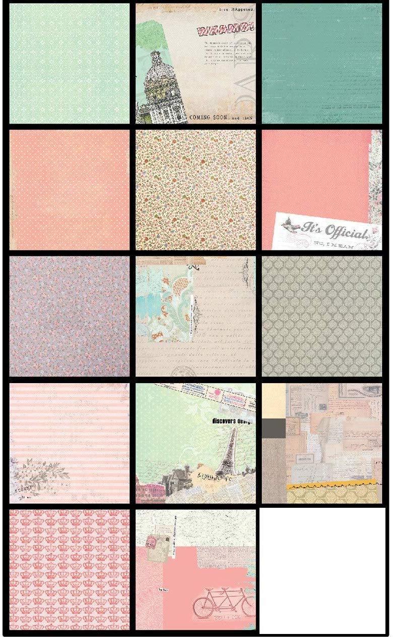 Qatalitic Set of 40 Pattern Design Printed Papers for Art & Craft (VS8004), Size: 8 X 8 Inch for DIY Greeting Card making & Project Book Making, Paper Designer Paper Pack