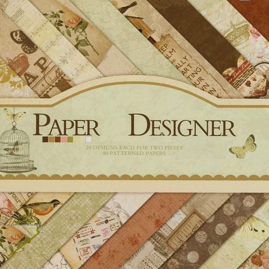 Qatalitic Set of 40 Pattern Design Printed Papers for Art & Craft (VS8006),Size: 8 X 8 Inch for DIY Greeting Card making & Project Book Making, Paper Designer Paper Pack