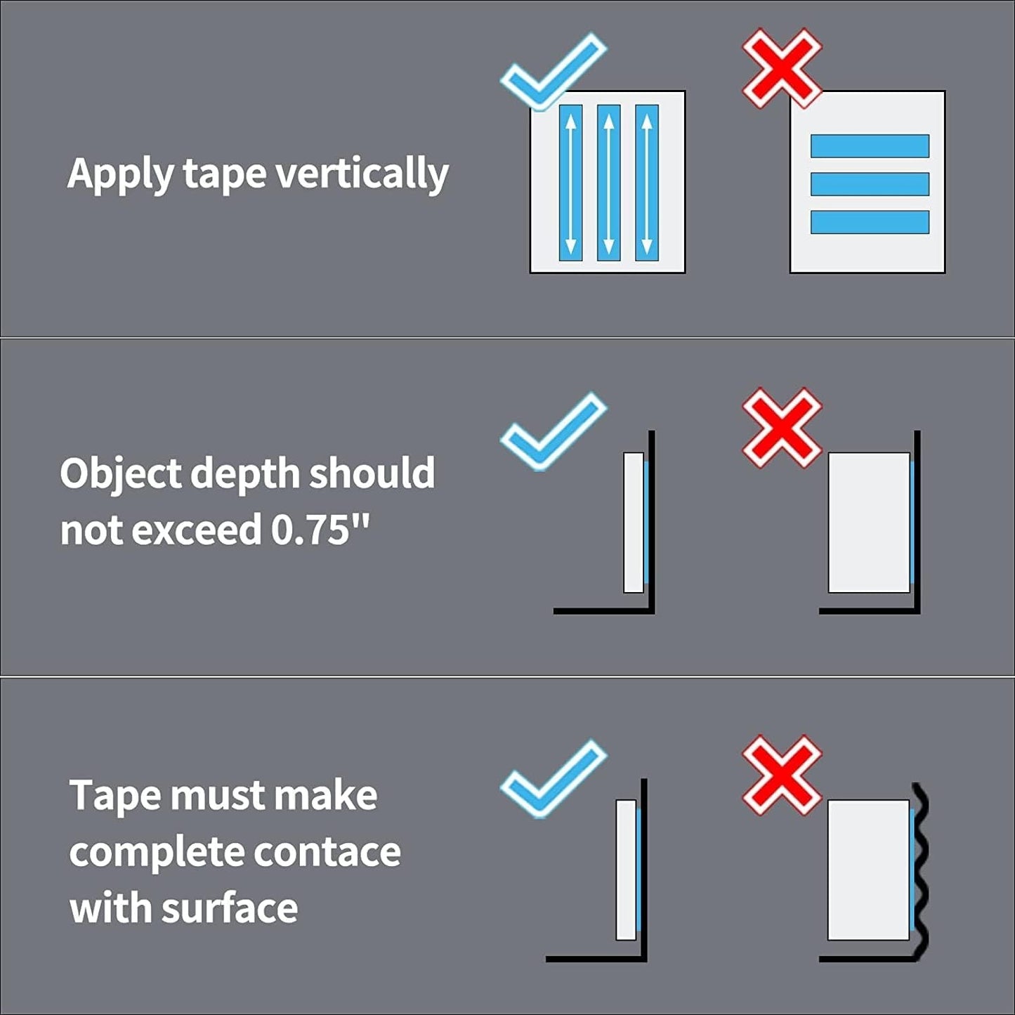 Qatalitic 3 Pcs Nano Double Sided Tape Heavy Duty Multipurpose Removable Traceless Adhesive Tape for Walls Silicon Tape | Pack of 3 Transparent |Super Sticky Gel Grip Mounting Tape Washable Reusable No Residue for Office & Home