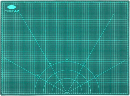 Qatalitic Flexible Cutting Mat, A2 Size (24 X 18 inch), Self-Healing, 5 Layered, Double Sided with Marked Pattern and Grids (Green) - Polyvinyl Chloride