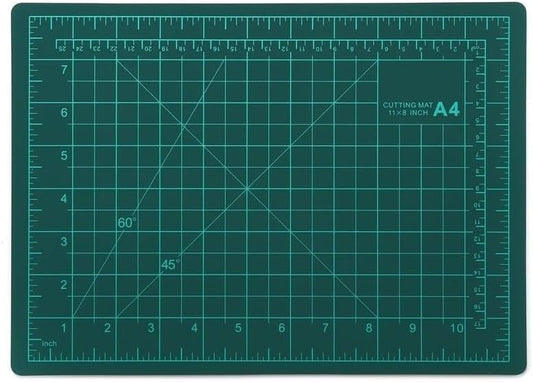 Qatalitic Flexible Cutting Mat, A4 Size (11 X 8 inch), Self-Healing, 5 Layered, Double Sided with Marked Pattern and Grids (Green) - Polyvinyl Chloride