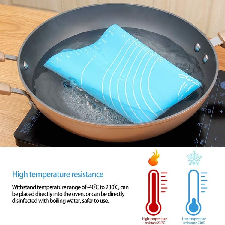 Qatalitic Silicone Baking Mat Roti mat Silicone Chapati Atta Kneading Mat Non - Stick Fondant Rolling Mat Stretchable for Kitchen Roti Chapati Cake – Multicolor (Baking Mat 50 * 40 cm)
