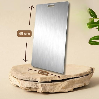 Verixpress Stainless Steel Chopping Board Vegetable,Fruit Cutting, Kneeding, Cake Prep, Heavy Duty Chopping-Board