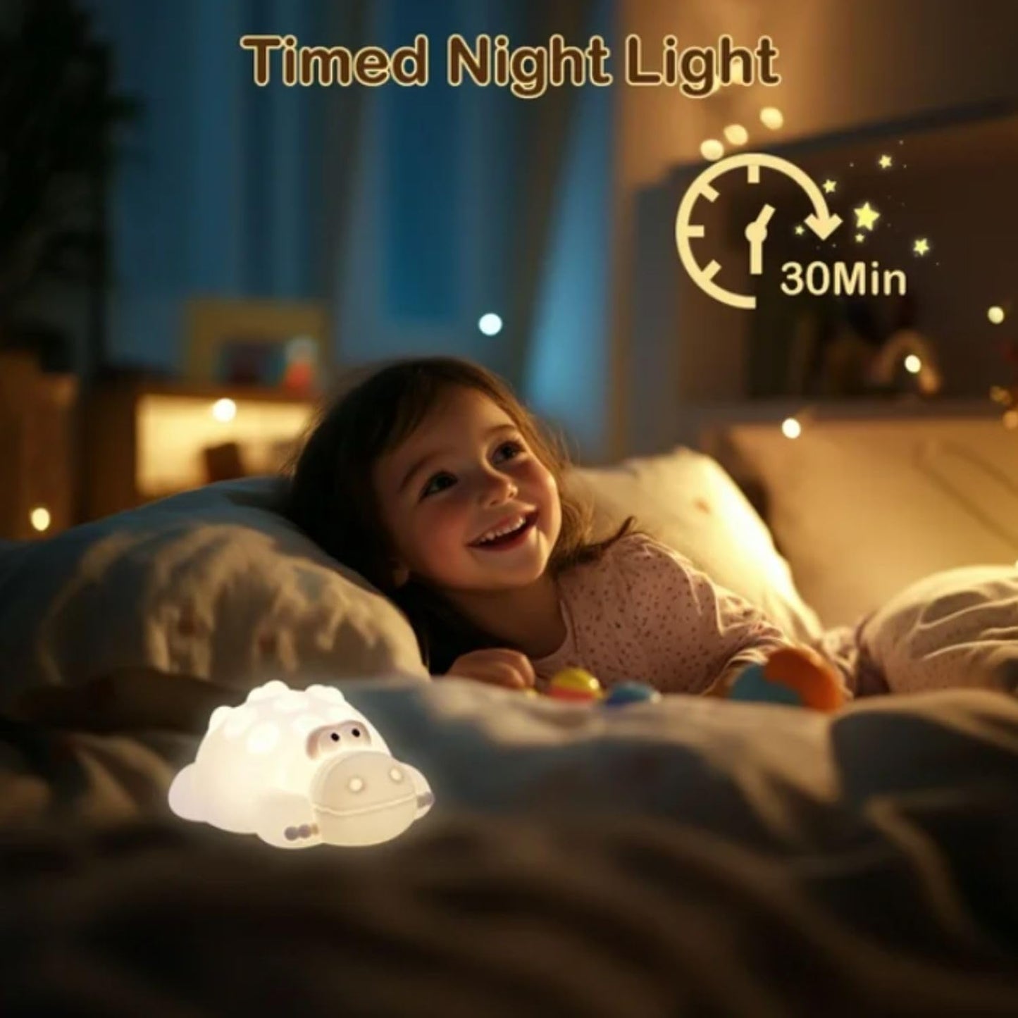 Veriexpress Crocodile Silicone Night Light for Kids – 7 Color Changing LED, Dimmable Touch Sensor, Rechargeable Bedside Lamp with Timer, Cute Light for Baby Boys & Girls