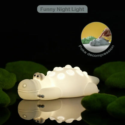 Veriexpress Crocodile Silicone Night Light for Kids – 7 Color Changing LED, Dimmable Touch Sensor, Rechargeable Bedside Lamp with Timer, Cute Light for Baby Boys & Girls