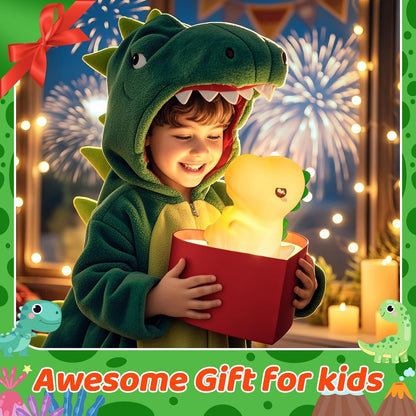 Veriexpress Dino Rechargeable Silicone Night Lamp - Dinosaur Night Lamp, Kids Night Light, Nursery Decor, Birthday Gift, Silicone LED Light