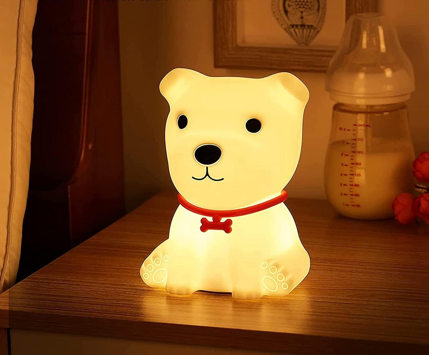Veriexpress Dog Rechargeable Silicone Night Lamp - Cute Dog Lamp, Kids Night Light, Nursery Decor, Birthday Gift, Silicone LED Light
