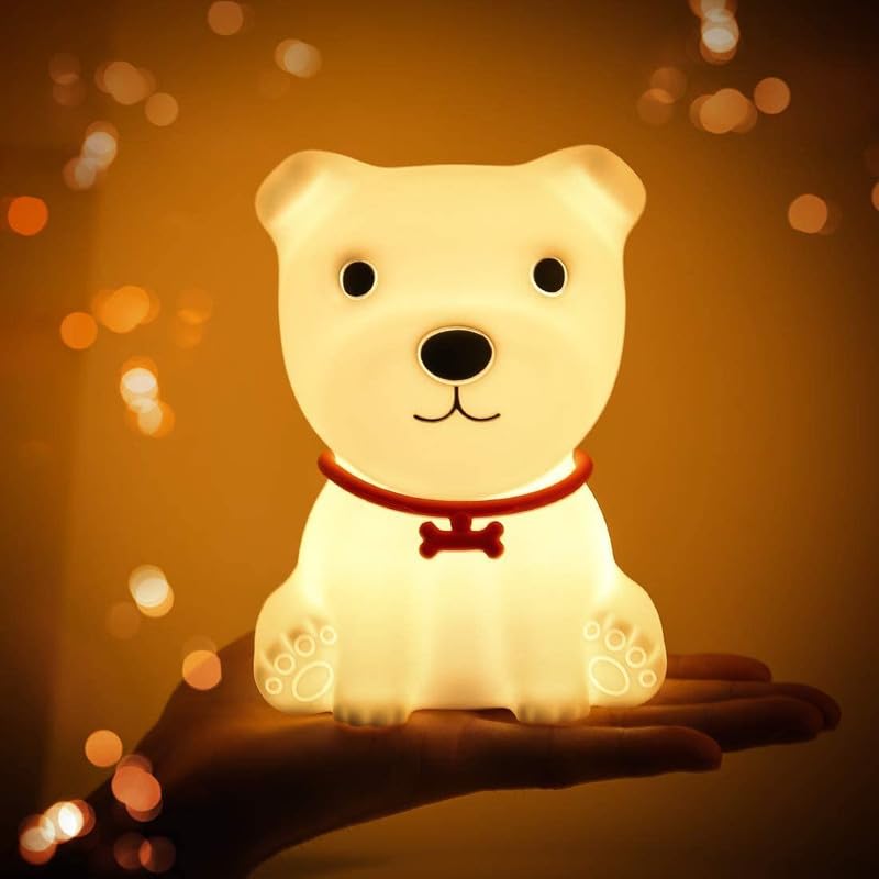 Veriexpress Dog Rechargeable Silicone Night Lamp - Cute Dog Lamp, Kids Night Light, Nursery Decor, Birthday Gift, Silicone LED Light