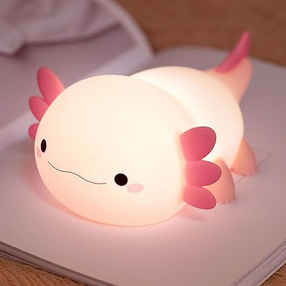 Veriexpress Silicon Axolotl Fish Touch Silicon Night Light, Birthday Gift for Girls and Boys, Axolotl Night Lamp for Kids Cute Squishy Silicone Adorable Lightning Christmas Gifts, Bedside Light for Kids