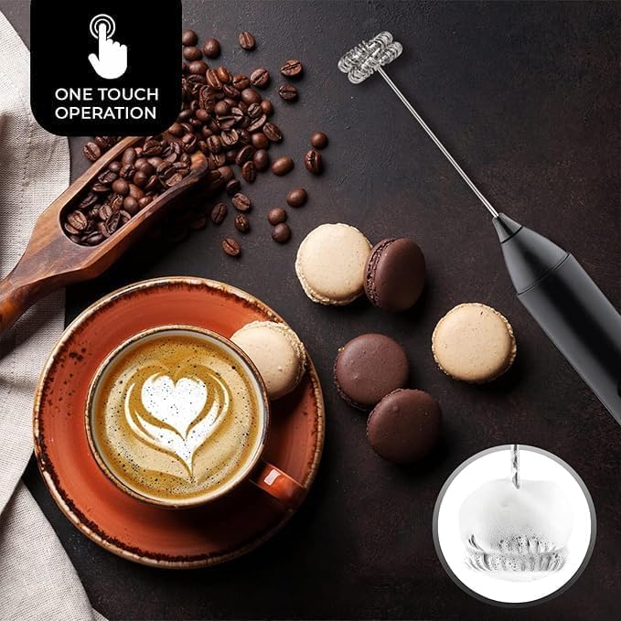 Veriexpress Coffee Frother Electric Rechargeable Coffee Maker Machine for Home Electric Coffee Frother Machine & Milk Whisker with Dual Spring Tech Whisk Beater Foam Maker for Mocktails Coffee Latte Matcha Foamer Cappuccino