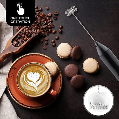 Veriexpress Coffee Frother Electric Rechargeable Coffee Maker Machine for Home Electric Coffee Frother Machine & Milk Whisker with Dual Spring Tech Whisk Beater Foam Maker for Mocktails Coffee Latte Matcha Foamer Cappuccino