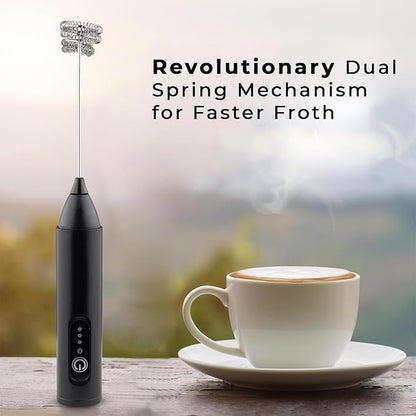 Veriexpress Coffee Frother Electric Rechargeable Coffee Maker Machine for Home Electric Coffee Frother Machine & Milk Whisker with Dual Spring Tech Whisk Beater Foam Maker for Mocktails Coffee Latte Matcha Foamer Cappuccino
