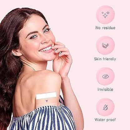 108 Strips Double Sided Tape for Fashion, Clothing and Body | All Day Strength Invisible Dress Tape for women | Gentle to stick on Skin and clothes | Transparent (108 strips)