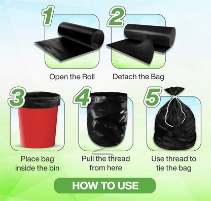 Verixpress Medium Garbage Bags – 30 x 4 ,19x21 Inch, Black Plastic Trash Bags for Wet Waste, Leak-Proof & Durable – Ideal for Home, Kitchen, Office Use