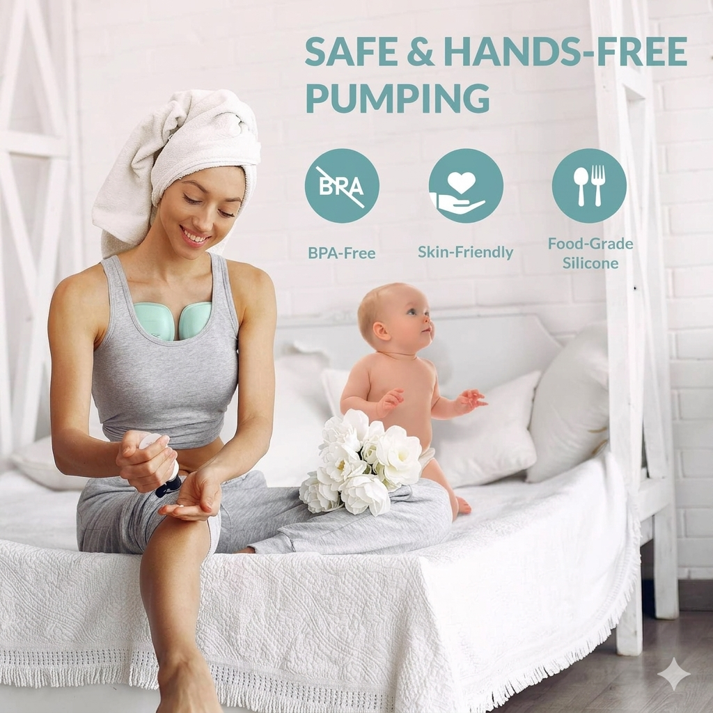 Wearable Electric Breast Pump  for Feeding Mothers, India’s Most Slimmest Hands-Free Breast Pump, Portable, Light weight,BPA-Free and Skin friendly
