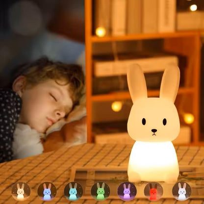 Veriexpress Big Bunny Rechargeable Silicone Night Lamp - LED Bunny Night Lamp, Kids Night Light, Nursery Decor, Birthday Gift, Silicone LED Light