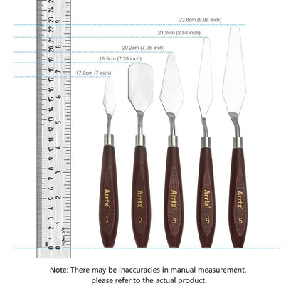 5 Pieces Painting Knives Stainless Steel Spatula Palette Knife Oil Painting Accessories Color Mixing Set for Oil, Canvas, Acrylic Painting-Lightwish