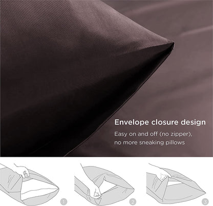 Verixpress Satin Silk Solid Pillow Covers 400 Tc Pack Of 2 For Hair And Skin-With Satin Scrunchies For Women Stylish|Satin Pillow Coves For Hair And Skin|Scrunchies For Women 3-Piece|Pillow Case(Brown)