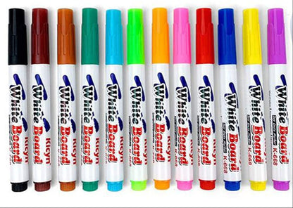 Qatalitic 12 Pcs Multicolour Whiteboard Markers, Dry Erase Boldmarkers, Assorted Vivid Colours,  Easy to Erase, Odourless, Long-Lasting, For Kids, Teachers, Arts and Crafts, School and Office