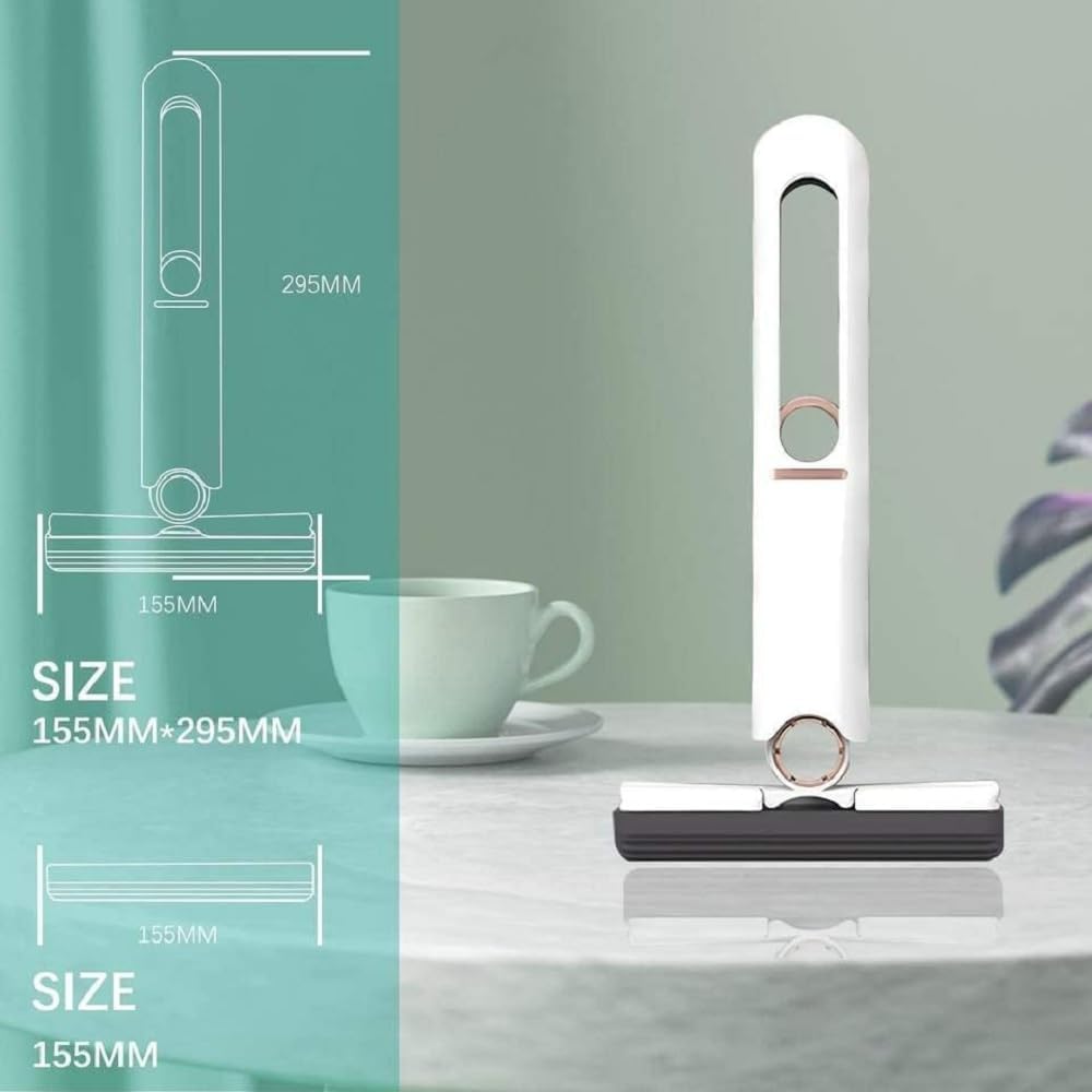 Qatalitic Mini Mop Mini Mop for Kitchen with Sponge Portable Mini Mop Self Squeeze Strong Absorbent Magic Wiper for Kitchen Small Sponge Mop Self Squeezing Wet & Dry Use for Bathroom & Home