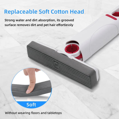 Qatalitic Mini Mop Mini Mop for Kitchen with Sponge Portable Mini Mop Self Squeeze Strong Absorbent Magic Wiper for Kitchen Small Sponge Mop Self Squeezing Wet & Dry Use for Bathroom & Home