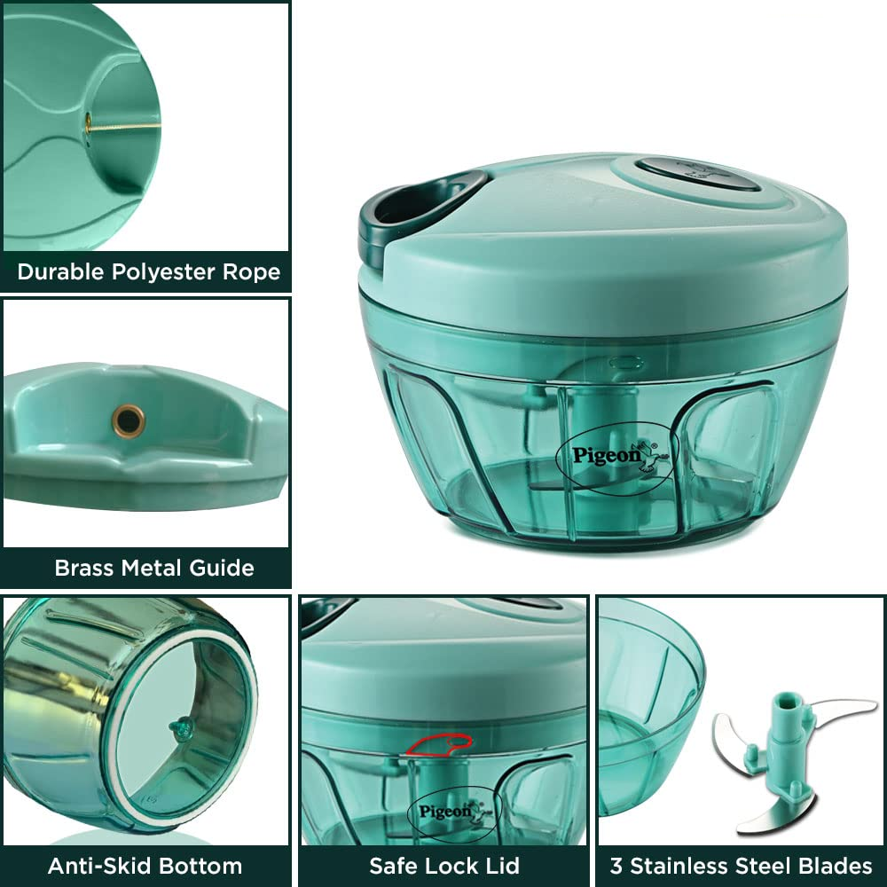 Verixpress Polypropylene Mini Handy and Compact Chopper with 3 Blades for Effortlessly Chopping Vegetables and Fruits for Your Kitchen