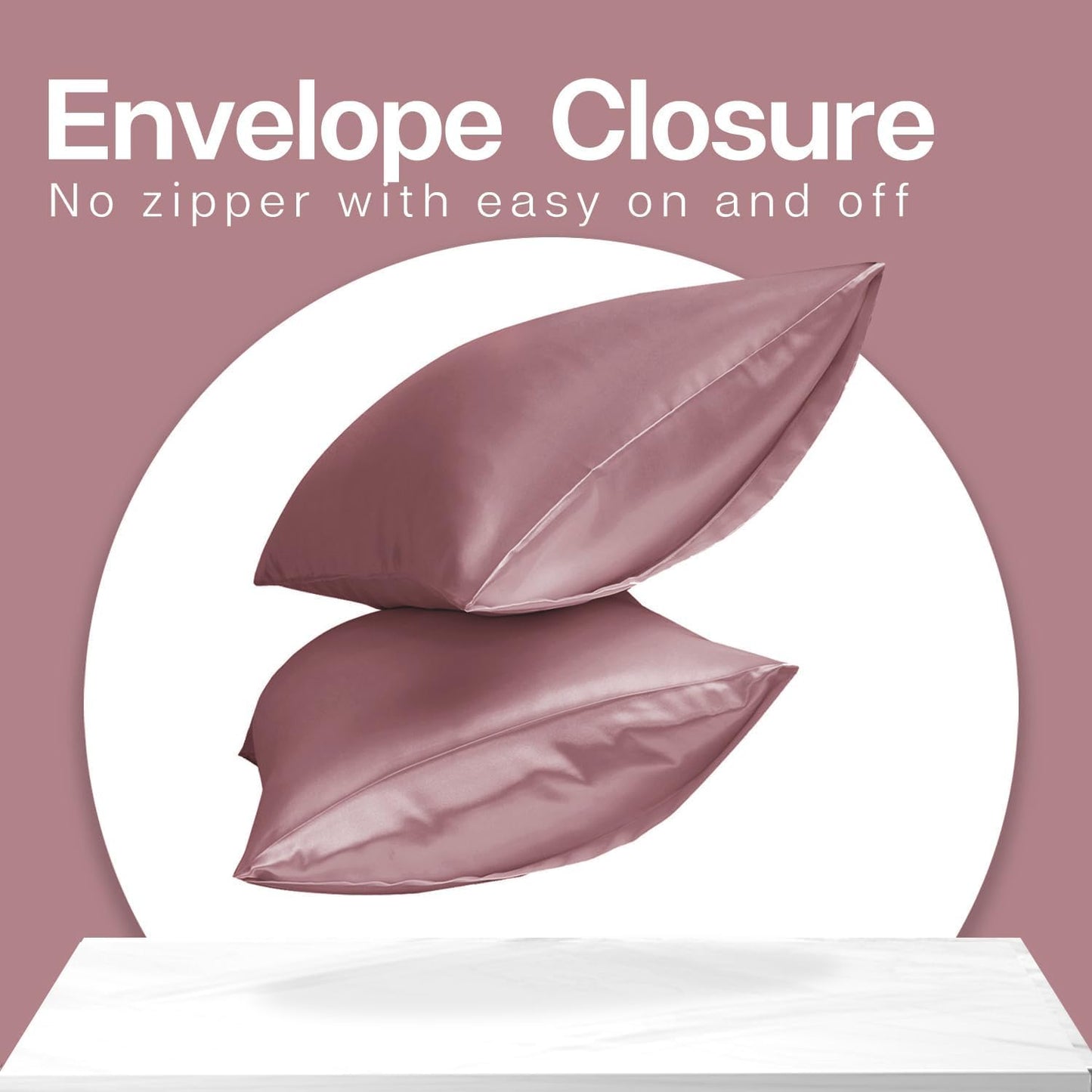 Verixpress Satin Silk Solid Pillow Covers Pack Of 2 For Hair & Skin-With Satin Scrunchies For Women Stylish|Satin Pillow Cover For Hair & Skin,Scrunchies For Women 3-Piece|Silk Pillowcase