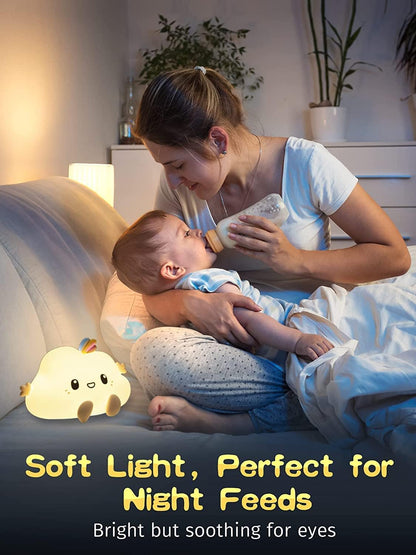 Veriexpress Cloud Rechargeable Silicone Night Lamp - Cloud LED Night Lamp, Kids Night Light, Nursery Decor, Birthday Gift, Silicone LED Light