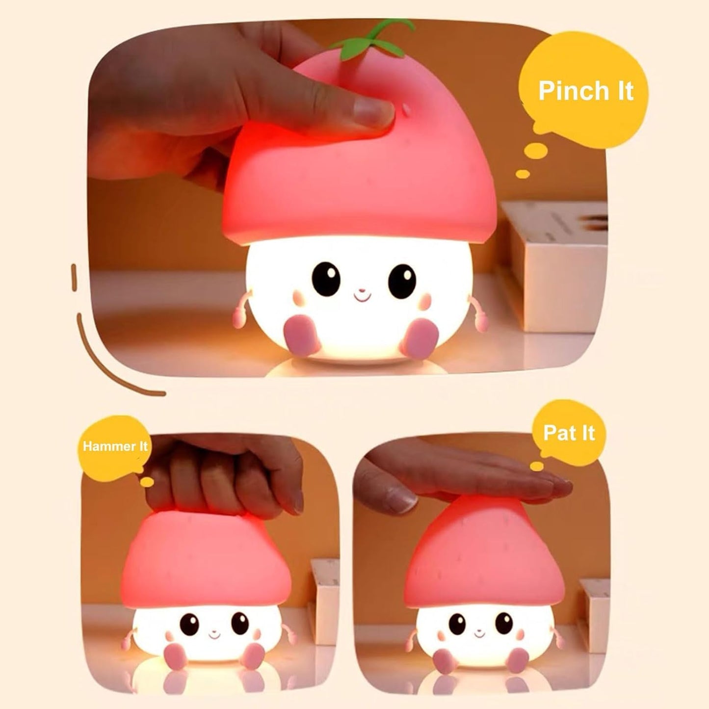 Veriexpress Red Night Lamp LED Strawberry Lamp