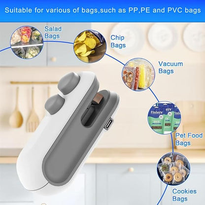 Verixpress Portable Mini Sealing Machine, Handheld Packet Sealer for Food, Snacks, Chips, Fresh Storage, Plastic Bags Sealing Machine