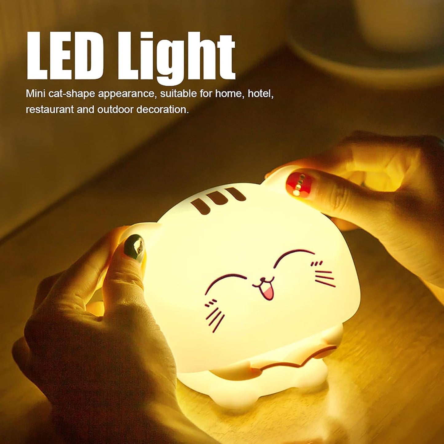 Veriexpress Kitty Lamp, Kitty Gifts, Book Reading Cat Silicone Touch Lamp, Birthday Gift for Girls and Boys, 7 Color Touch Control Led Beside Night Light for Nursery Kids | Kitty Gifts for Girls & Woman