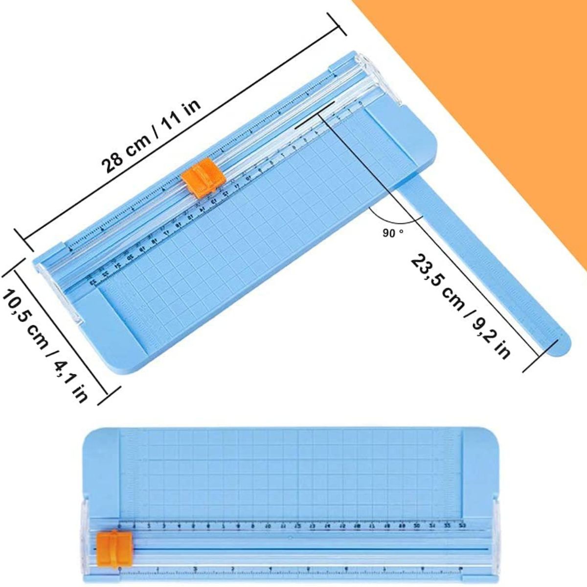 Qatalitic 9 inch Portable Paper Cutter, Guillotine Paper Trimmer for Standard Cutting of A5 Paper, Photos or Labels (Multicolour)