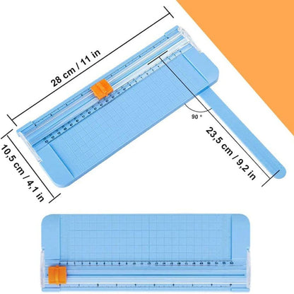 Qatalitic 9 inch Portable Paper Cutter, Guillotine Paper Trimmer for Standard Cutting of A5 Paper, Photos or Labels (Multicolour)