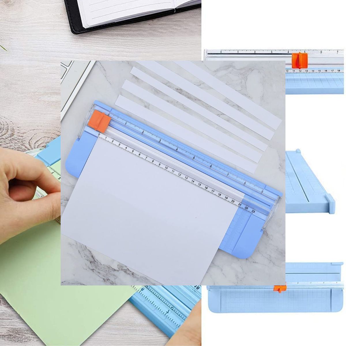 Qatalitic 9 inch Portable Paper Cutter, Guillotine Paper Trimmer for Standard Cutting of A5 Paper, Photos or Labels (Multicolour)