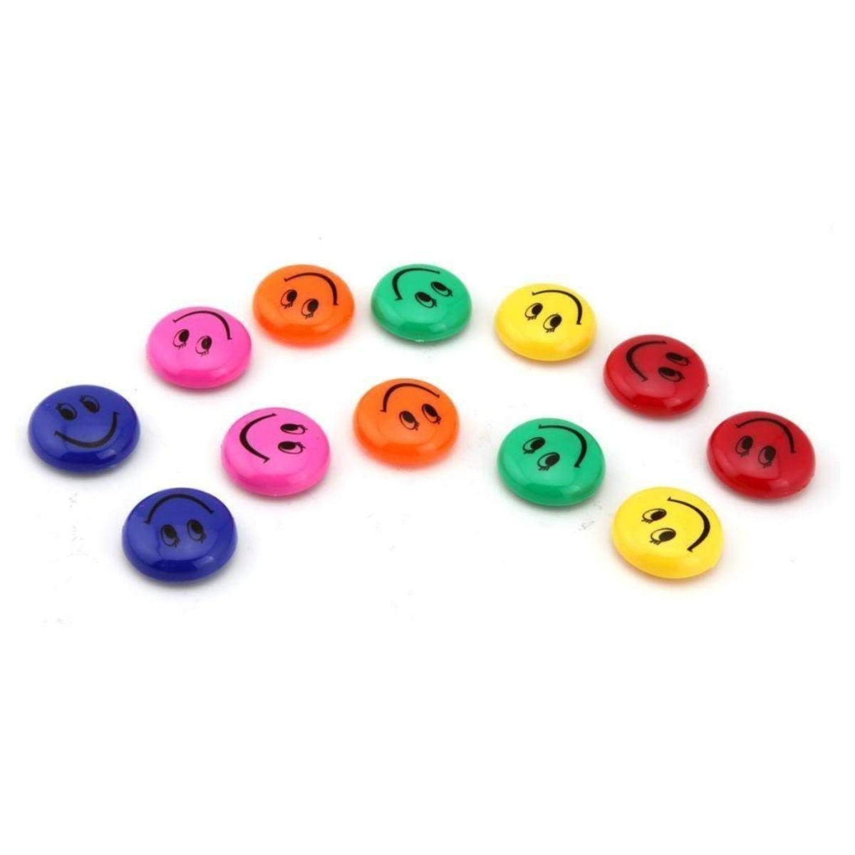 Plastic Round Cartoon Emoji Smile Smiley Face Fridge Magnets