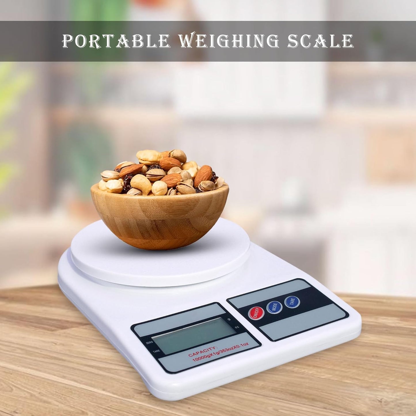 Verixpress Weight Machine for Kitchen, Digital Scale with LCD Display, Scale for Home Baking, Cooking & Balance Diet. Weighing Machine with capacity 10Kg with back light